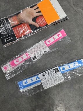 Orange And VIP Event Wristbands - Pink and Blue